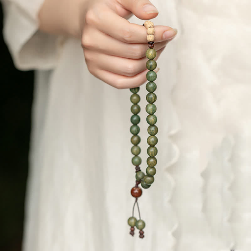6mm Green Sandalwood Positive Peace Bracelet