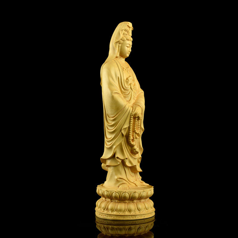 Avalokitesvara Boxwood Zen Blessing Home Decoration