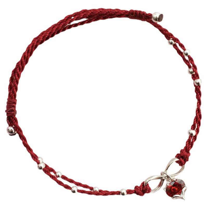Love Heart Infinity Red String Spiritual Anklet for Protection