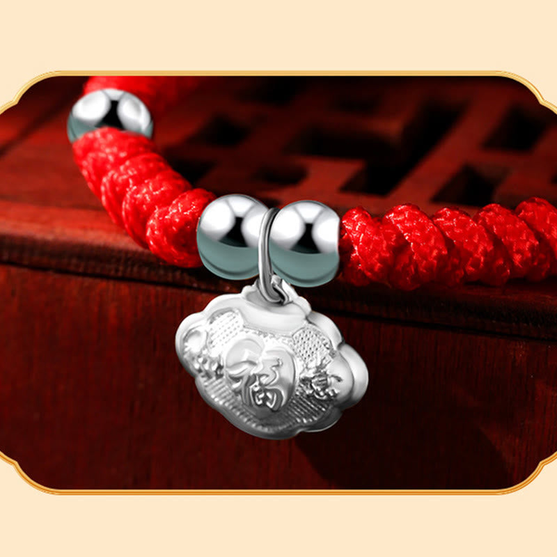 Kids Sterling Silver Spiritual Bracelet With Fu Character Charm