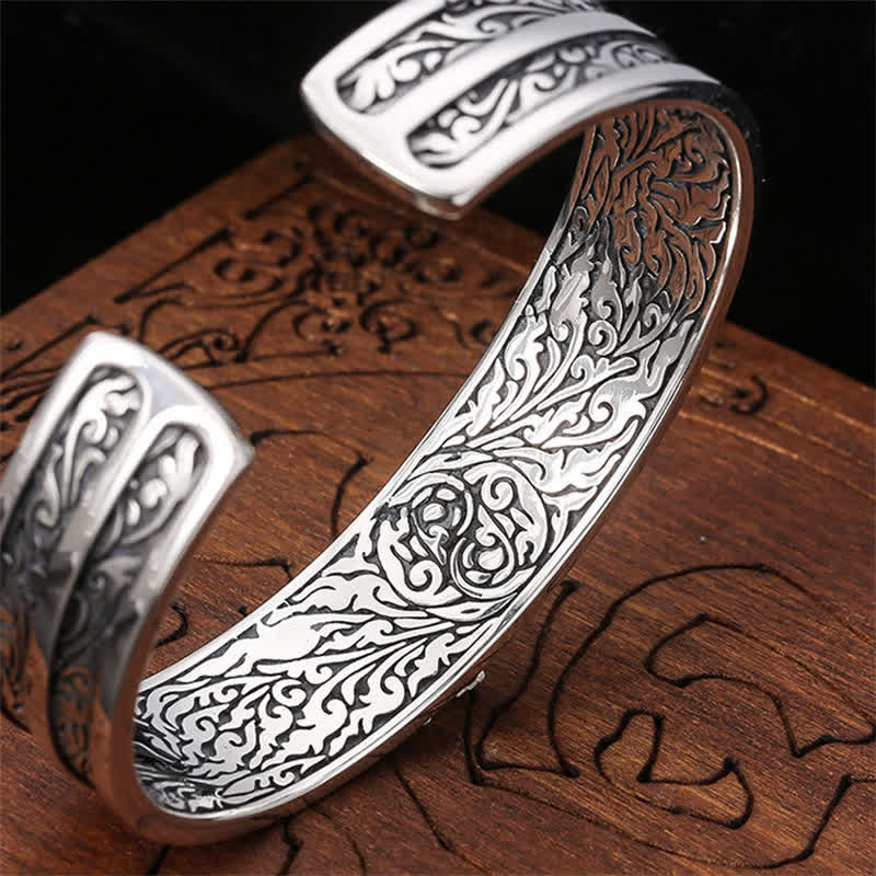 Sterling Silver Vajra Spiritual Power Bracelet for Enlightenment