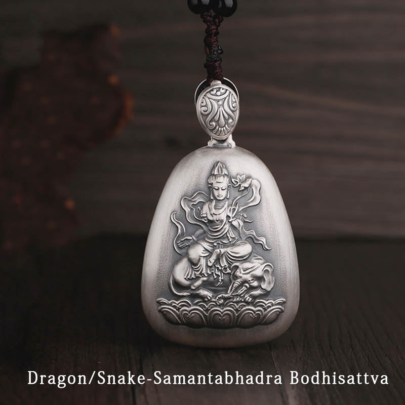 999 Sterling Silver Chinese Zodiac Protection Pendant Necklace