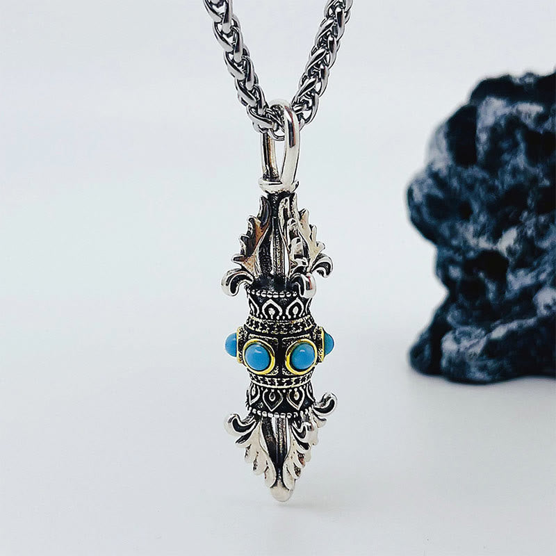 Copper Spiritual Necklace with Tibet Vajra Dorje Pendant | Luck & Wealth