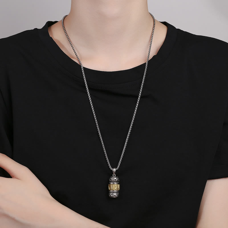 Om Mani Padme Hum Halskette | Spiritueller Anhänger aus Lederband