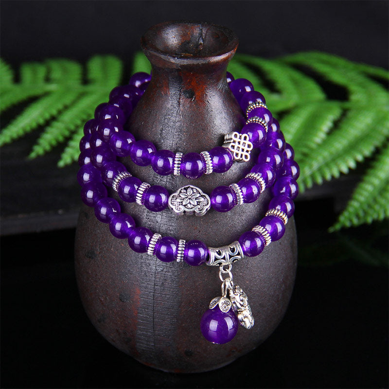 8mm Amethyst Pixiu Bracelet for Balance & Protection
