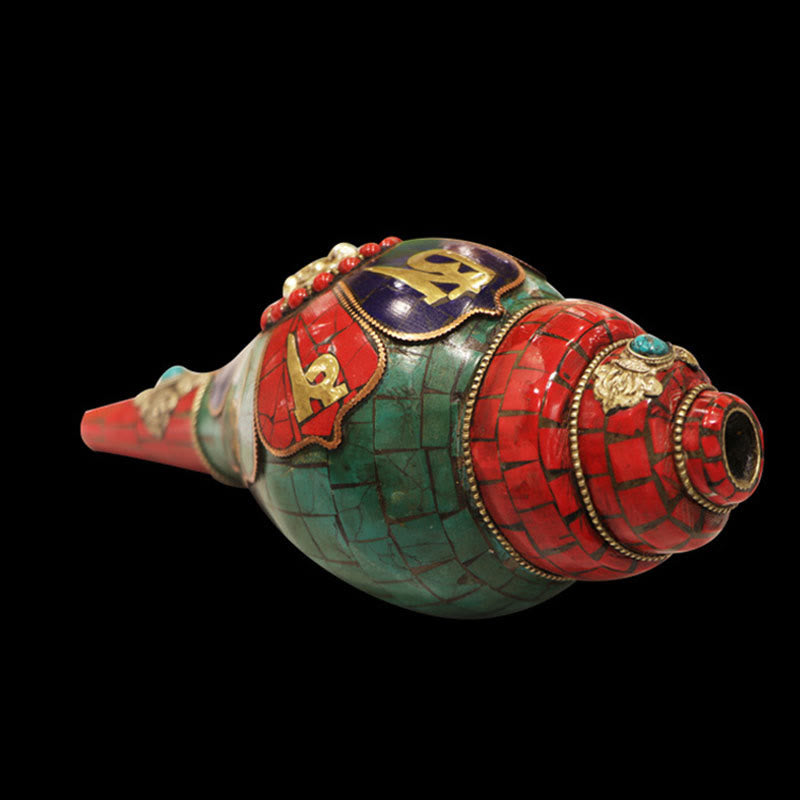 Tibetische handgefertigte Shankha-Muschel 23 cm | Zen-Dekor