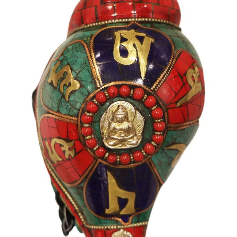 Tibetische handgefertigte Shankha-Muschel 23 cm | Zen-Dekor