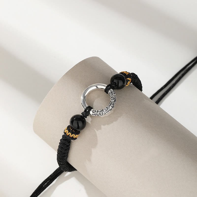 925 Sterling Silver Peace Buckle Auspicious Clouds Spiritual Bracelet