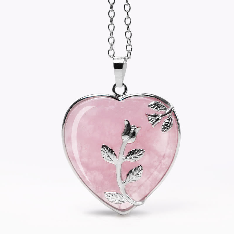 Amethyst Heart Pendant Necklace for Healing & Balance