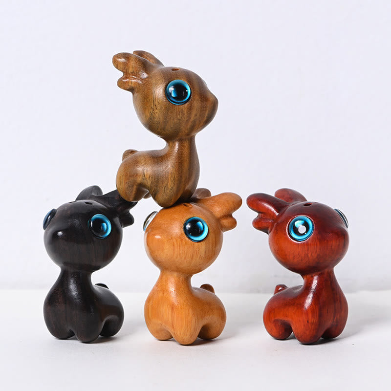 Sandalwood Lucky Mini Deer Protection Figurine Small 3.6cm