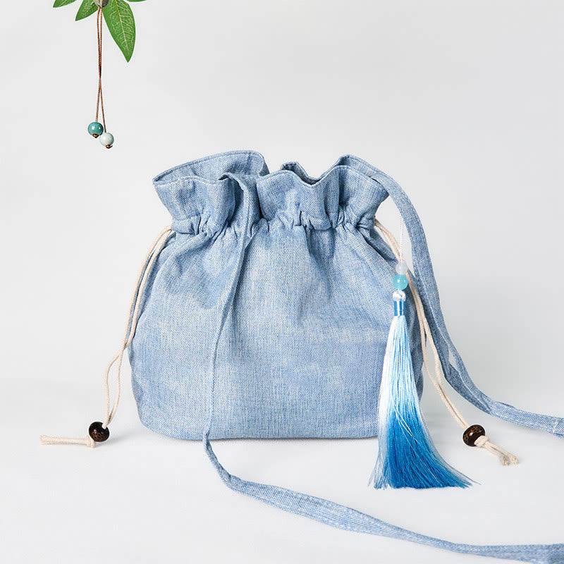 Fairy Deer Yogatasche aus Baumwollleinen, 19 x 20 x 10 cm