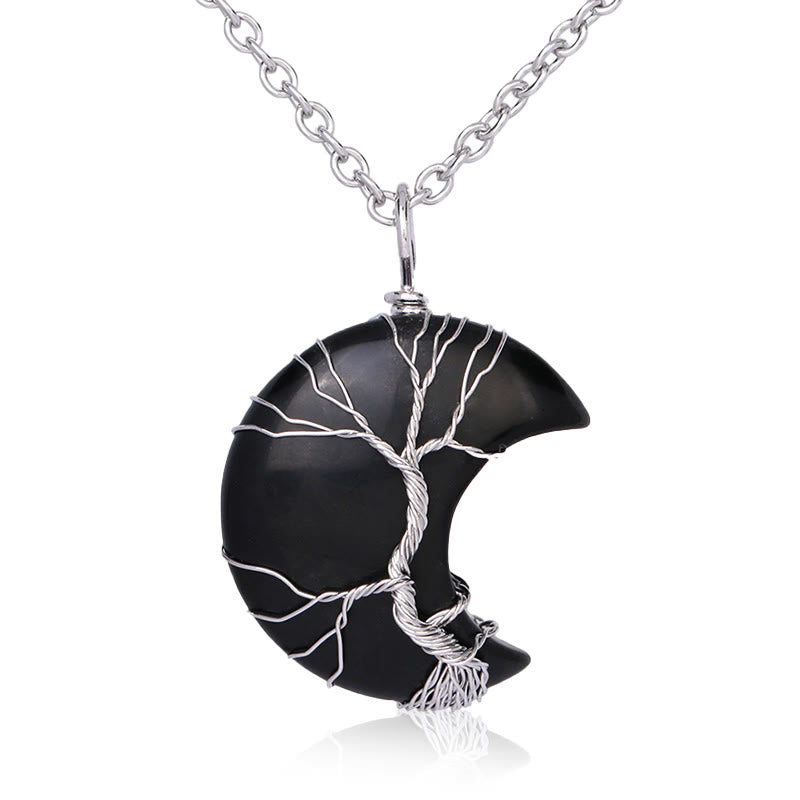 Natural Quartz Tree of Life Necklace for Healing & Balance