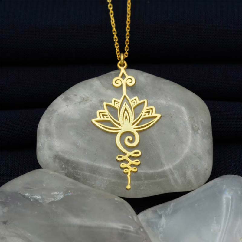 Titanium Lotus Pendant Necklace | Enlightenment & Luck