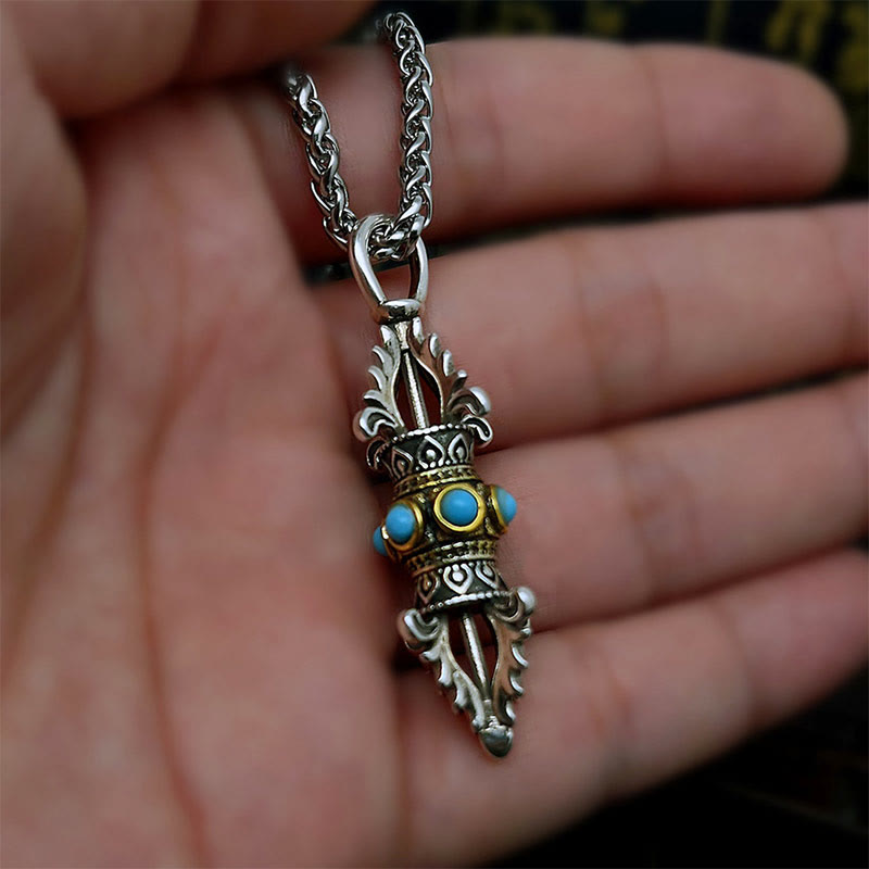 Copper Spiritual Necklace with Tibet Vajra Dorje Pendant | Luck & Wealth