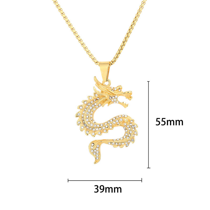 Dragon Necklace Zircon Protection Pendant | Healing Sounds
