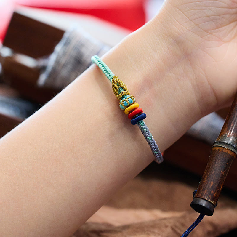 Colorful Rope Eight Thread Peace Knot Spiritual Bracelet
