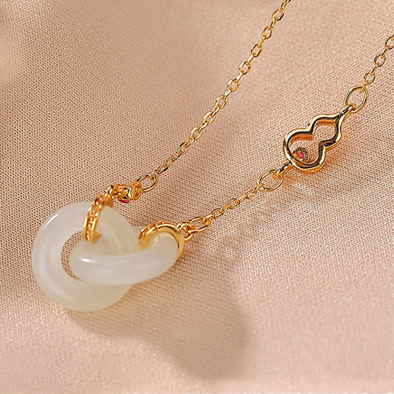 Unisex-Halskette aus 12 mm Jade mit Silberkette für Wohlstand