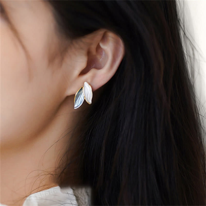 Copper Leaf Design Spiritual Earrings for Luck and Healing