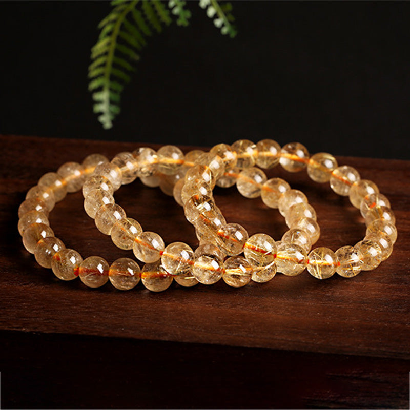 Natural Citrine Bracelet 9mm for Prosperity & Protection