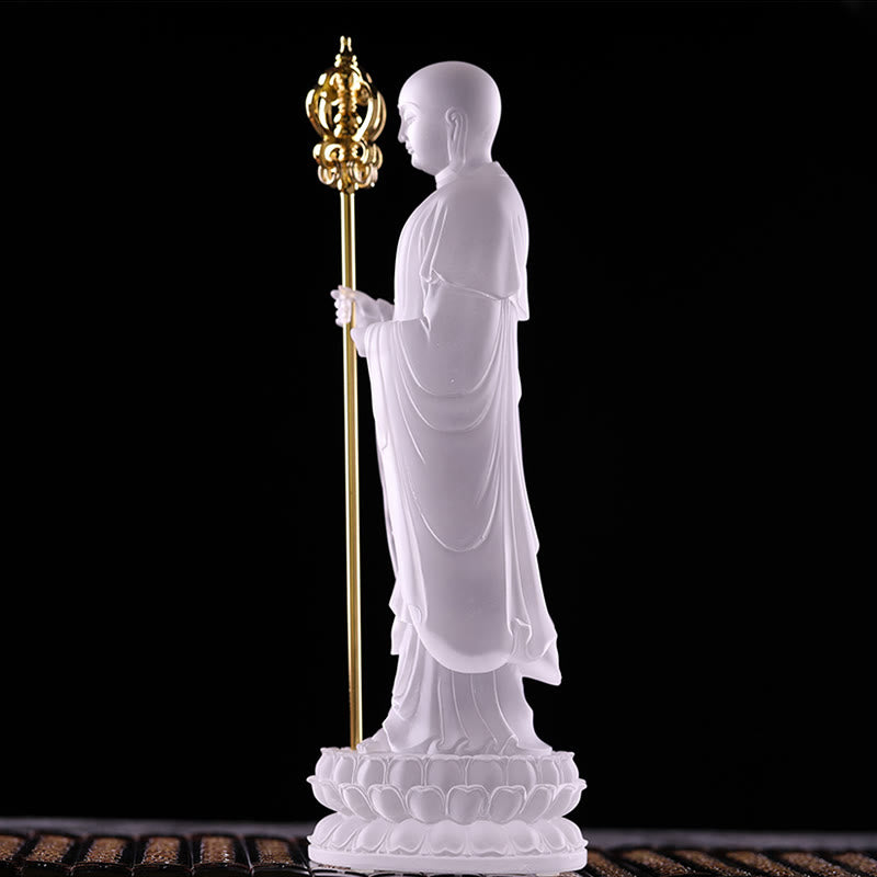 Ksitigarbha Liuli Crystal Buddha Statue 8" Meditation Art