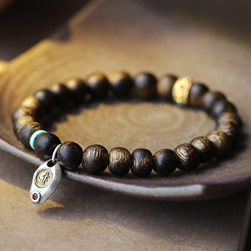 8mm Agarwood Turquoise Balance Strength Bracelet