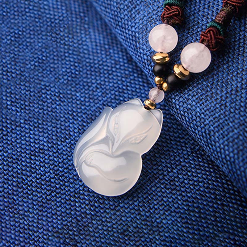 Chalcedony Pink Crystal Harmony Necklace 60cm Unisex