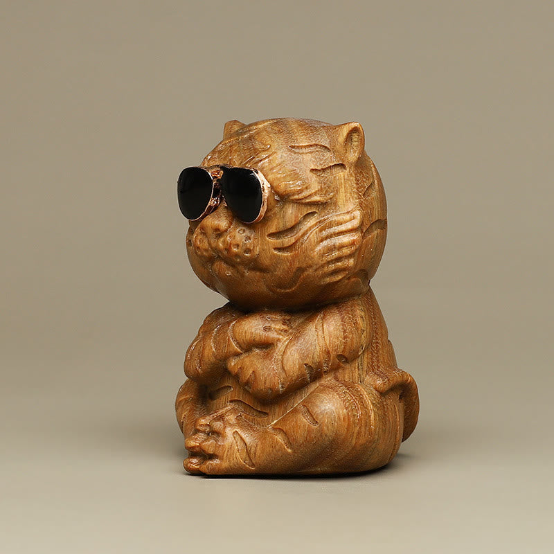 Green Sandalwood Tiger Desk Decoration | Positive Energy