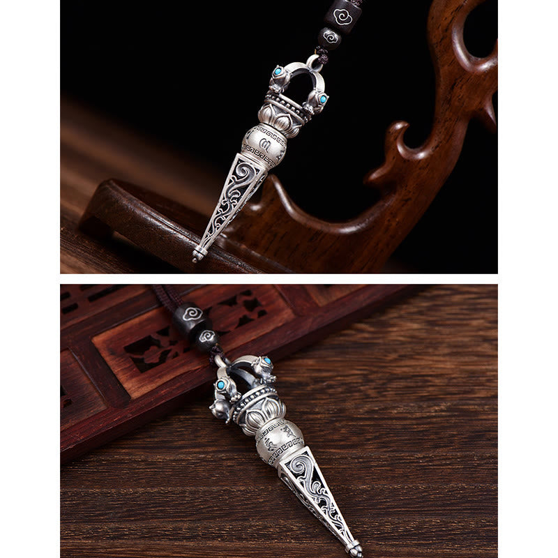 Kupfer Om Mani Padme Hum Halskette mit Dorje Vajra Anhänger