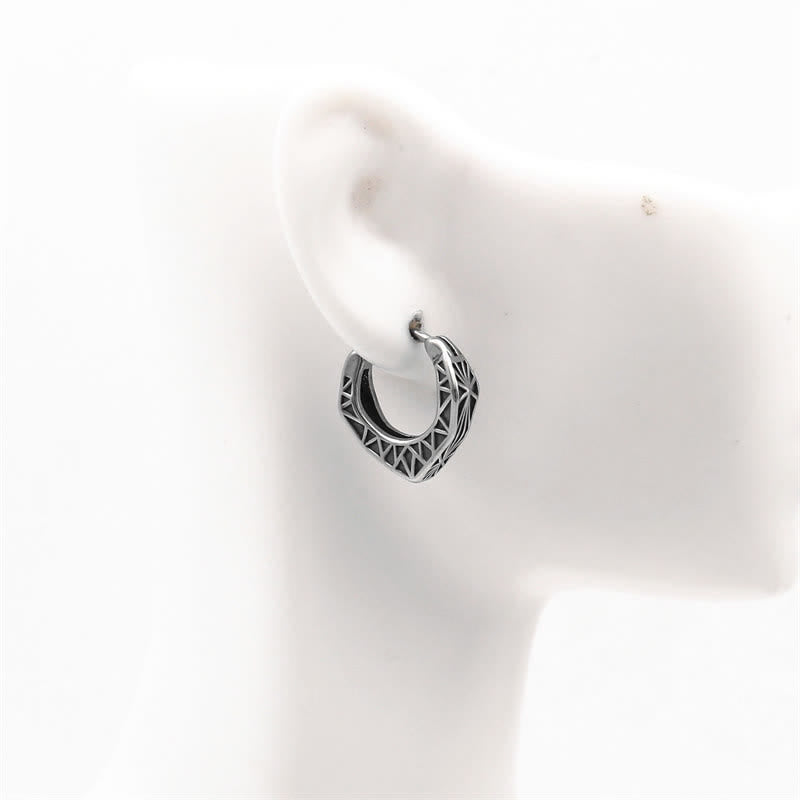 Titanium Steel Viking Hoop Balance Earrings