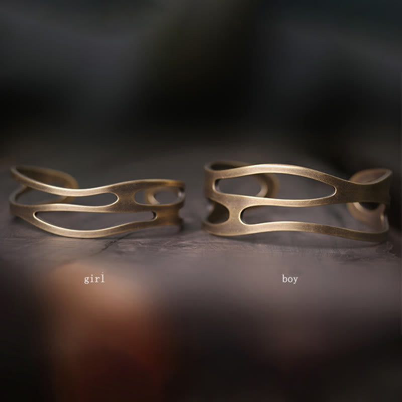 Copper Brass Spiritual Wealth Cuff Bracelet Adjustable Unisex