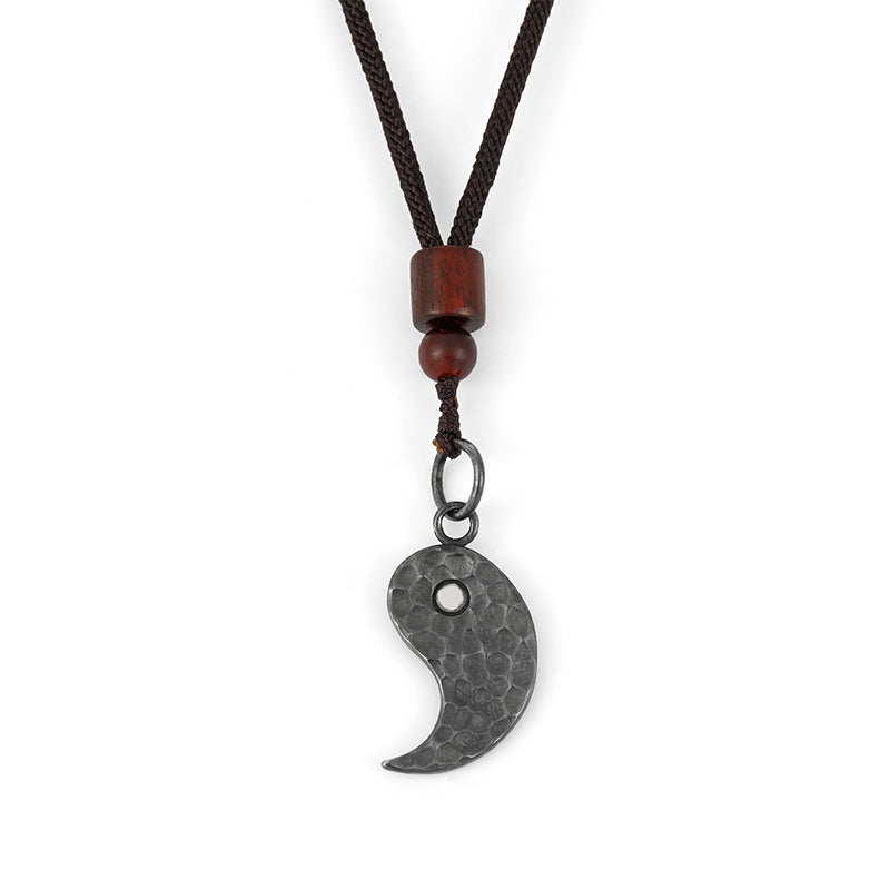 990 Sterling Silver Yin Yang Balance Necklace Pendant