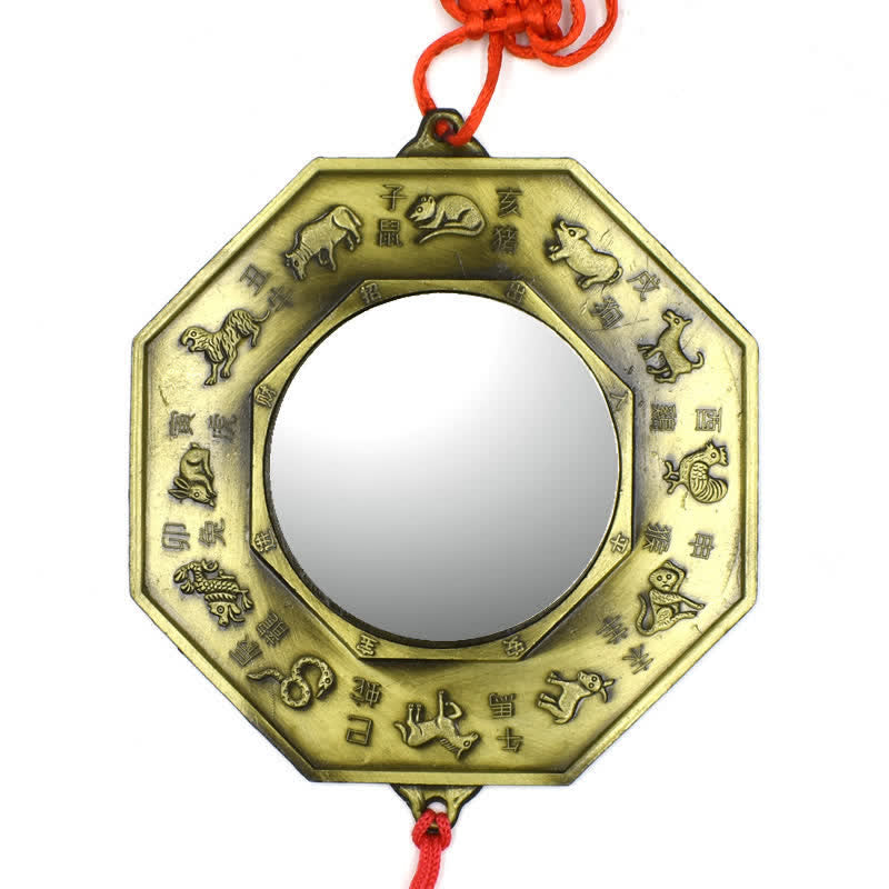 Feng Shui Bagua-Karte mit fünf Kaisermünzen | 6,5 cm großes Harmoniesymbol