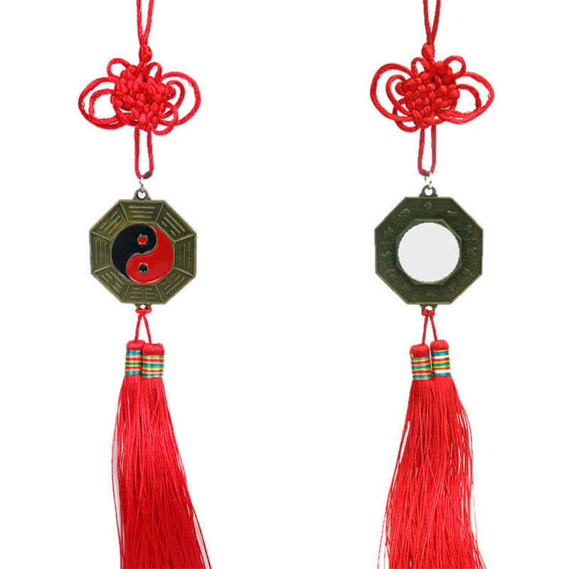 Feng Shui Bagua-Kartenspiegel, 10 cm, chinesischer Knoten, Energiebilanz