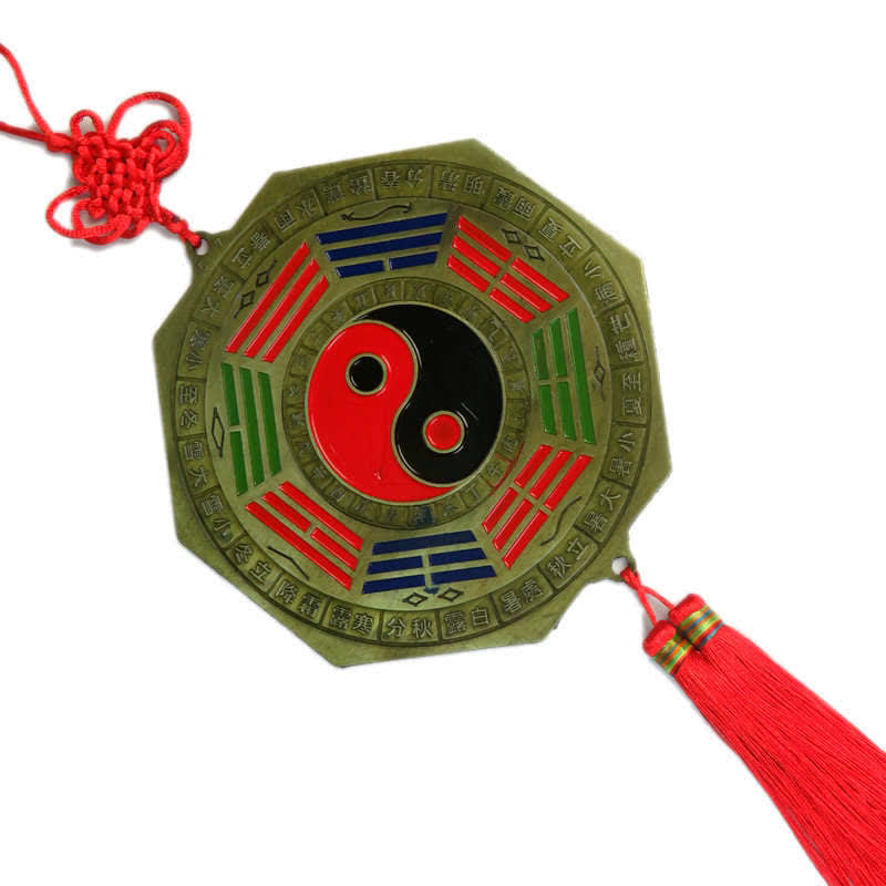 Feng Shui Bagua-Kartenspiegel, 10 cm, chinesischer Knoten, Energiebilanz