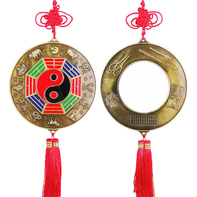 Feng Shui Bagua-Kartenspiegel, 10 cm, chinesischer Knoten, Energiebilanz