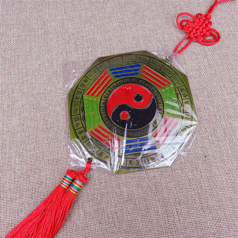 Feng Shui Bagua-Kartenspiegel, 10 cm, chinesischer Knoten, Energiebilanz