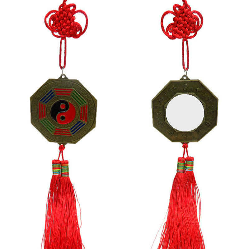 Feng Shui Bagua-Kartenspiegel, 10 cm, chinesischer Knoten, Energiebilanz