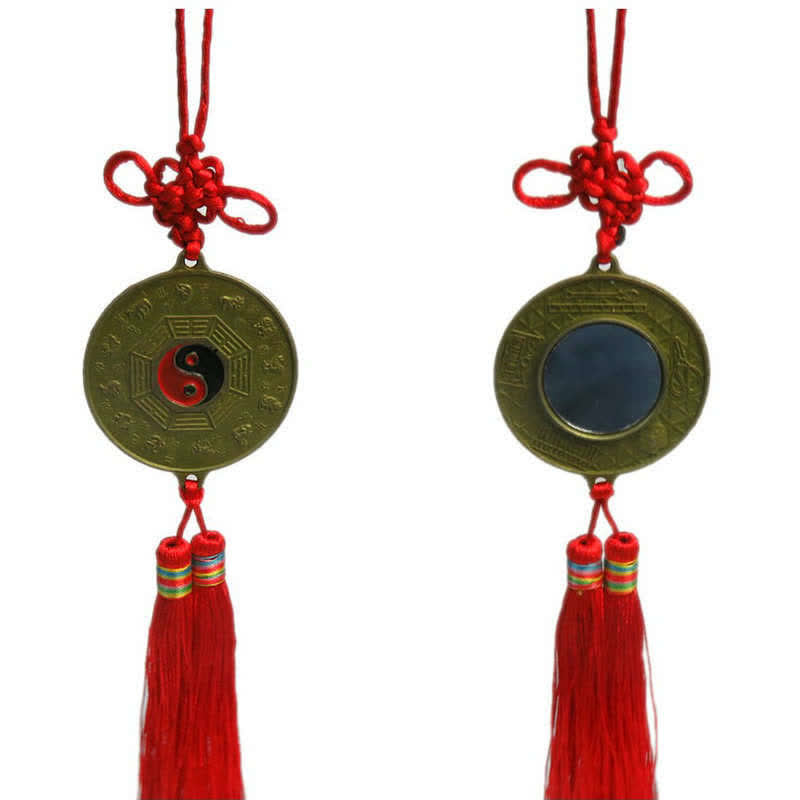Feng Shui Bagua-Kartenspiegel, 10 cm, chinesischer Knoten, Energiebilanz