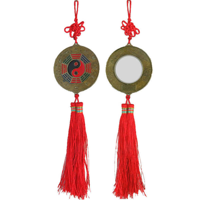 Feng Shui Bagua-Kartenspiegel, 10 cm, chinesischer Knoten, Energiebilanz