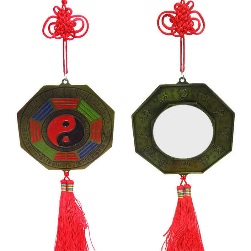 Feng Shui Bagua-Kartenspiegel, 10 cm, chinesischer Knoten, Energiebilanz