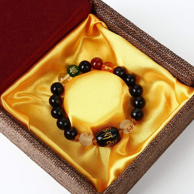 Feng Shui Obsidian Edelstein Armband