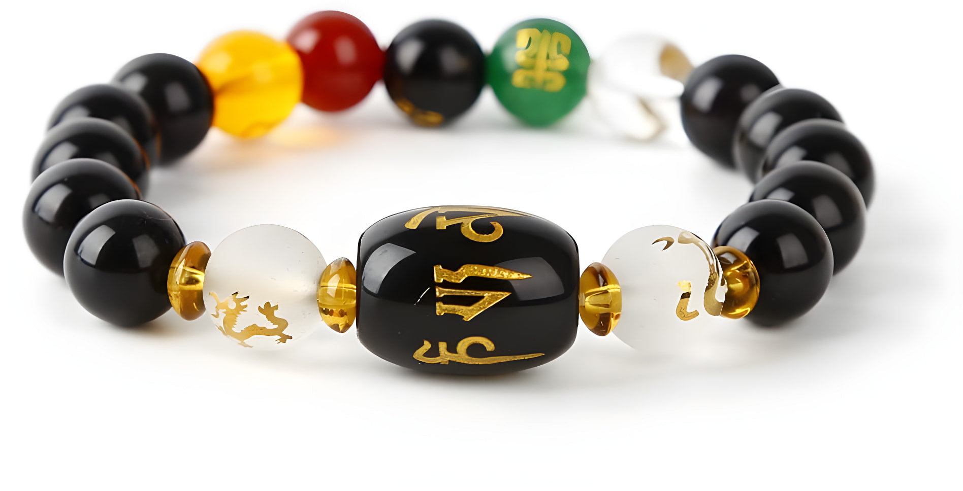 Feng Shui Obsidian Edelstein Armband