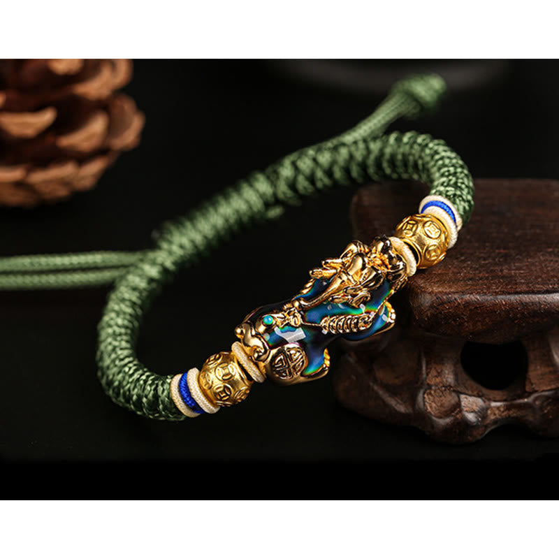 Feng Shui Pixiu Farbwechsel Kupfermünze Armband