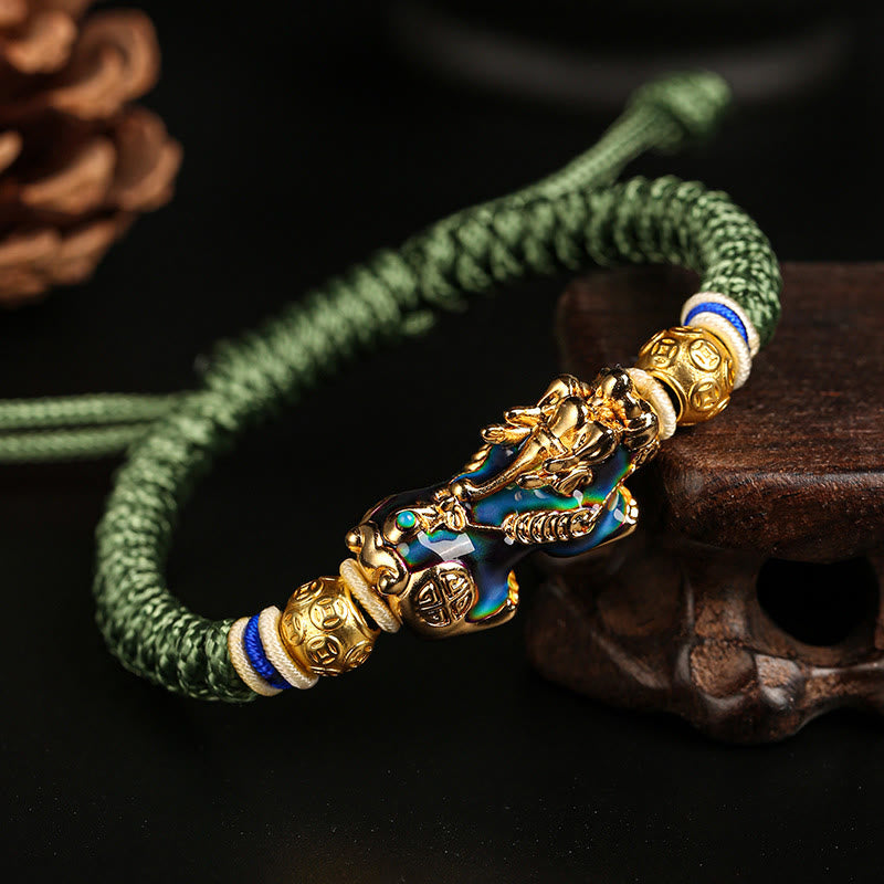 Feng Shui Pixiu Farbwechsel Kupfermünze Armband
