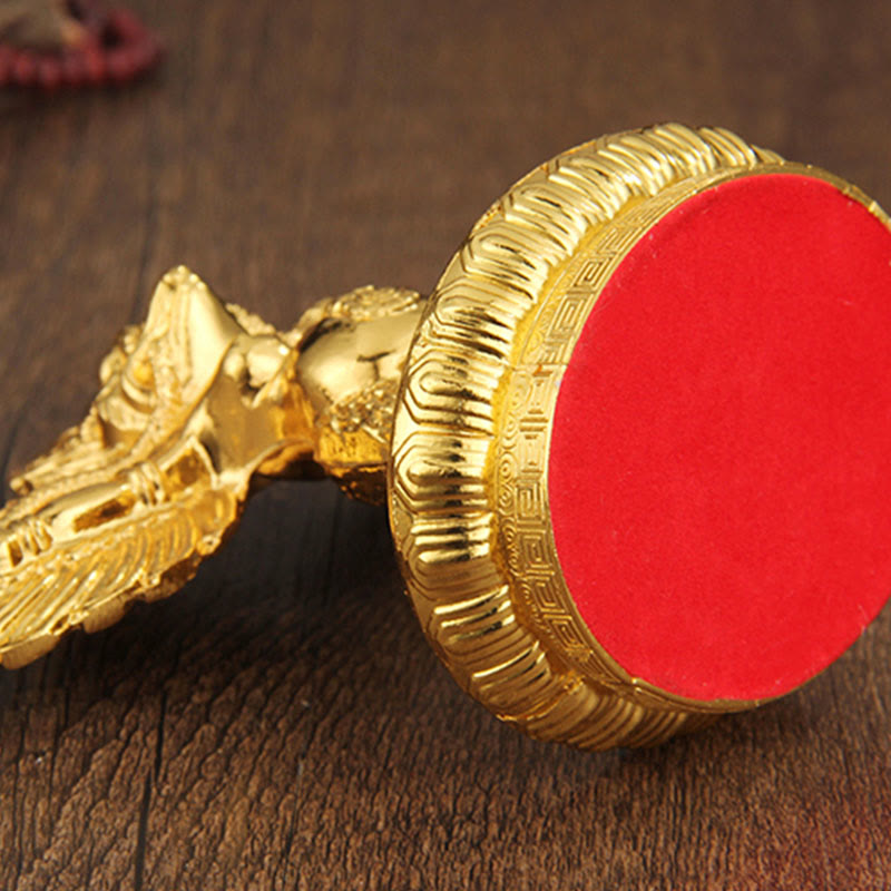 Gold Garuda Bird Zinc Alloy Protection Spiritual Statue 12.5cm