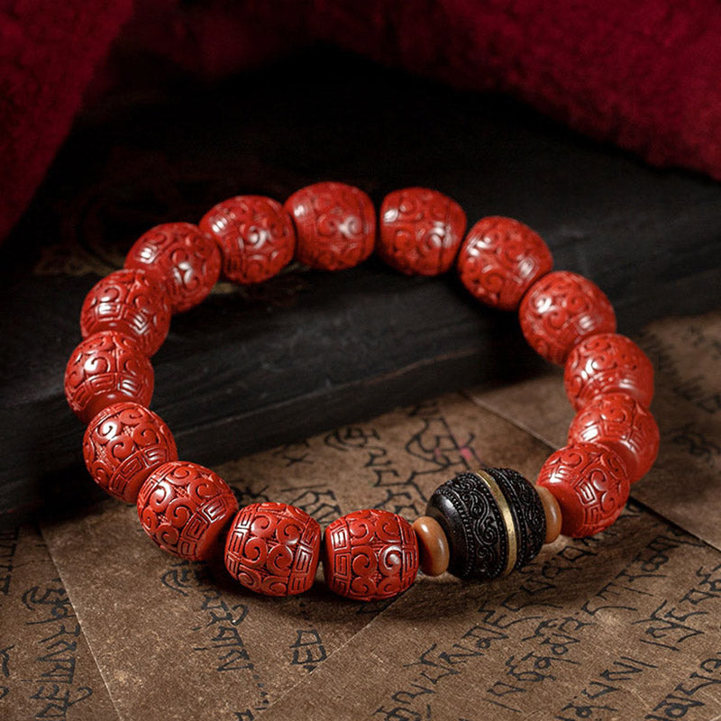 Unisex Cinnabar Ebony Calm Blessing Bracelet