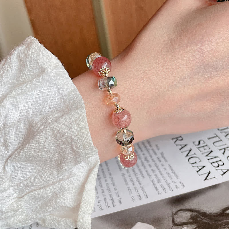 Strawberry Quartz Positive Bracelet for Love & Healing