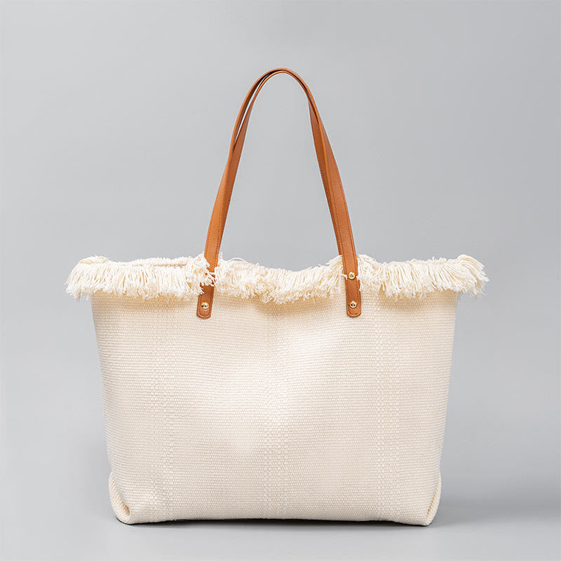 Large Capacity Canvas Tote Bag with Tassel | Spiritual Accessories