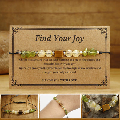 Finden Sie Ihr Joy Peridot Citrin Tigerauge Seil Armband