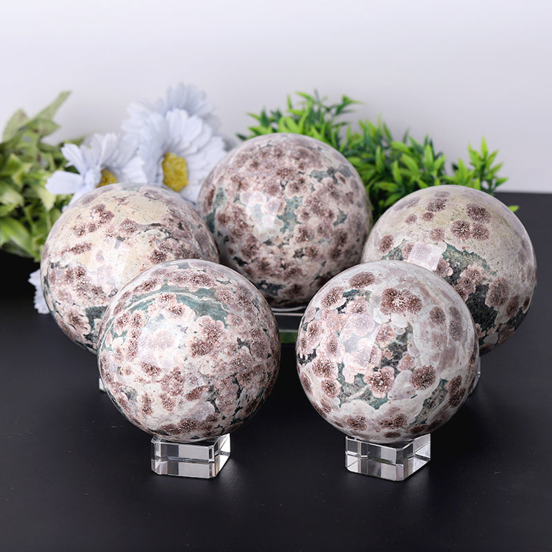 Firework Agate Crystal Sphere 2.5-4 inch Polished Orb